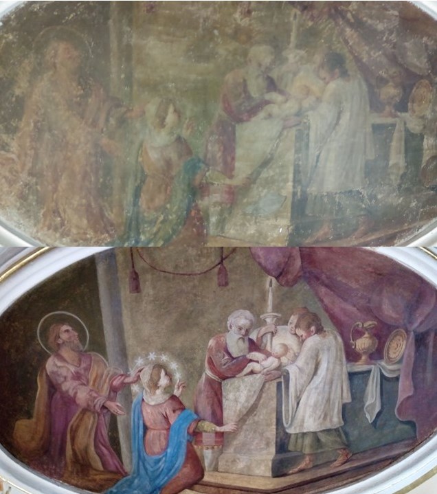 Recuperación de paneles pictóricos en la Iglesia Parroquial de Pedralba.