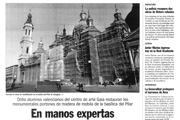 Las Provincias. Gaia restaura los monumentales portones de  Basílica del Pilar, Zaragoza